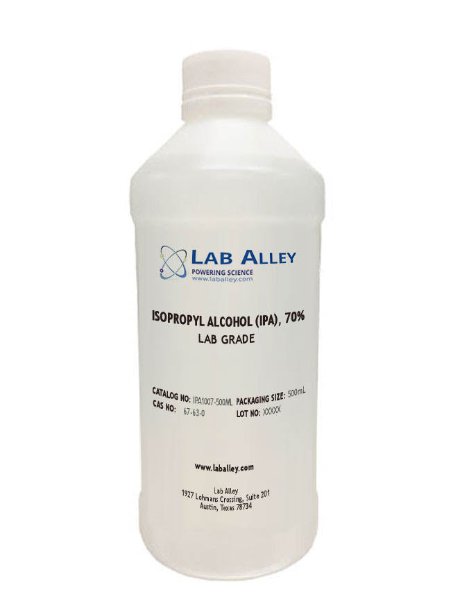 70% Isopropyl Alcohol, Lab Grade, Variety of Sizes