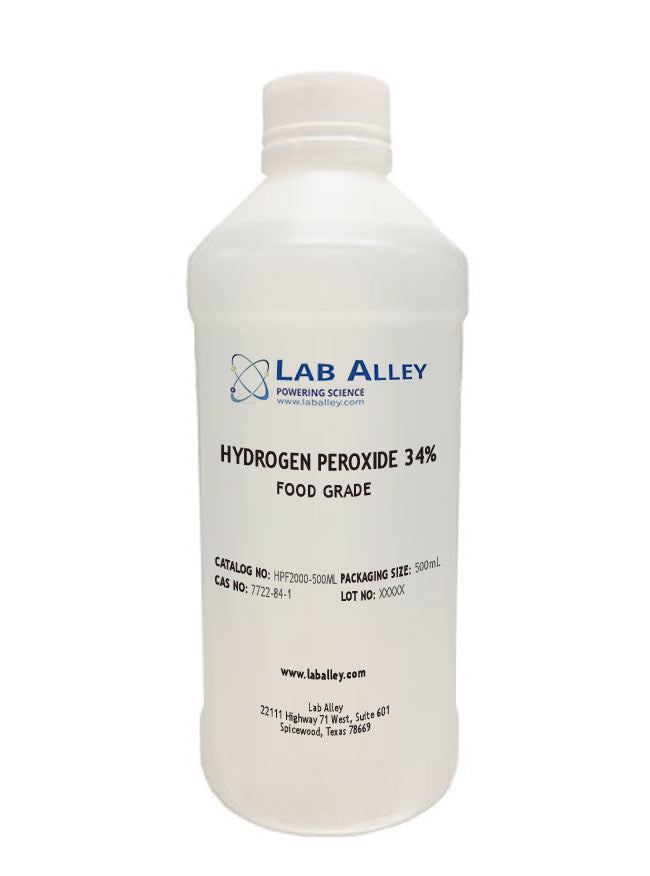 Hydrogen Peroxide Thirty Five Percent Food Grade (Diluted to 34%), From  Kosher