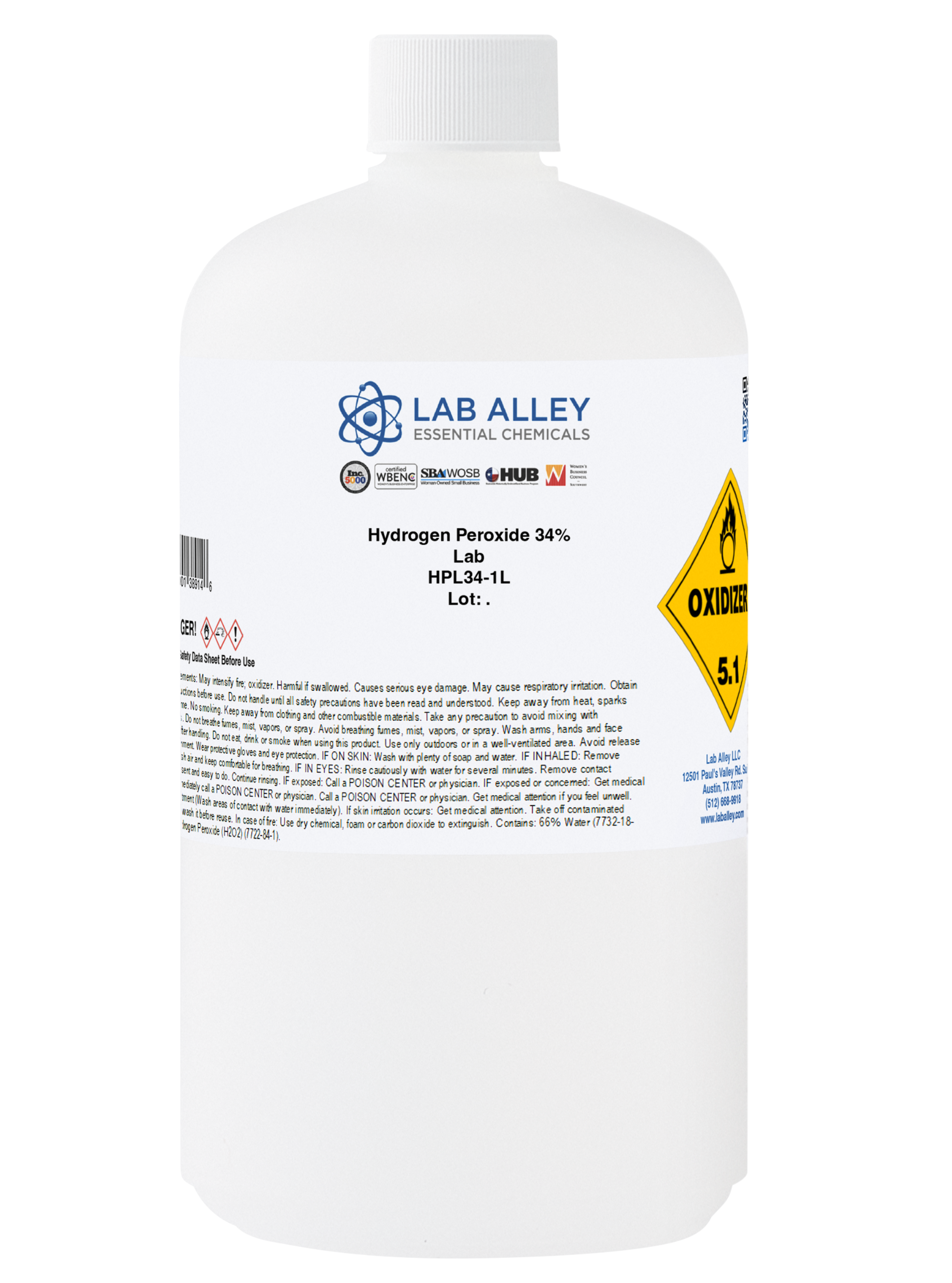 Hydrogen Peroxide 34% Solution, Lab Grade