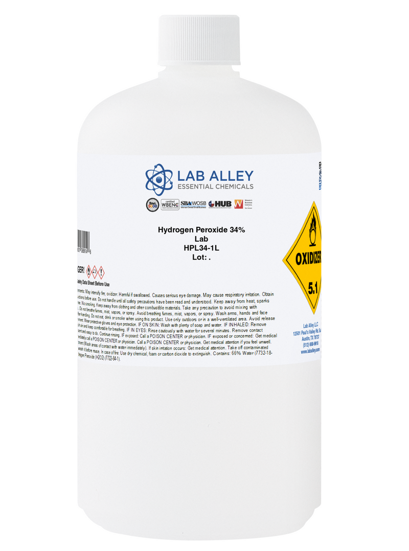 Hydrogen Peroxide 34% Solution, Lab Grade