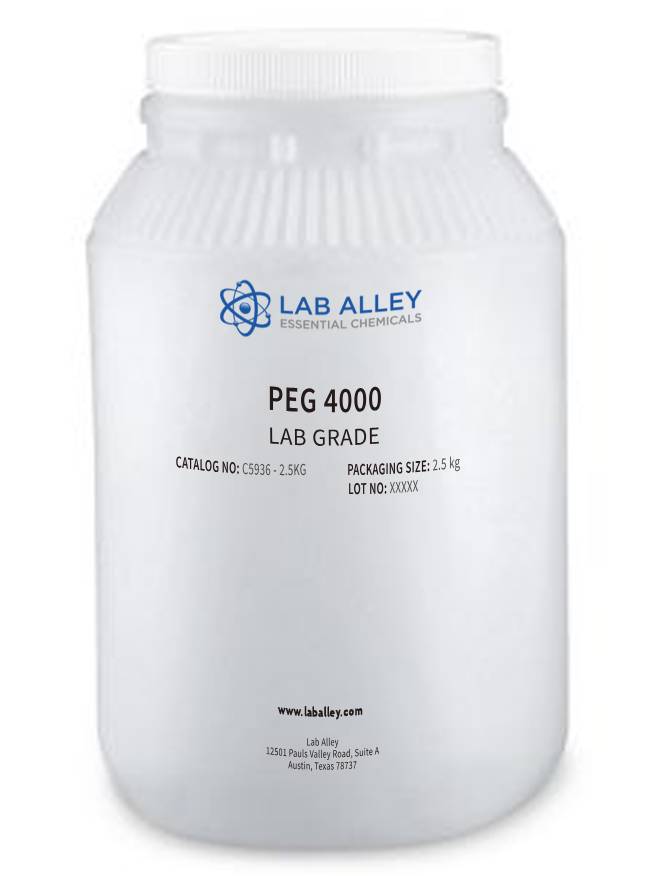 Polyethylene Glycol (PEG) 4000, Granular, Lab Grade, Kosher