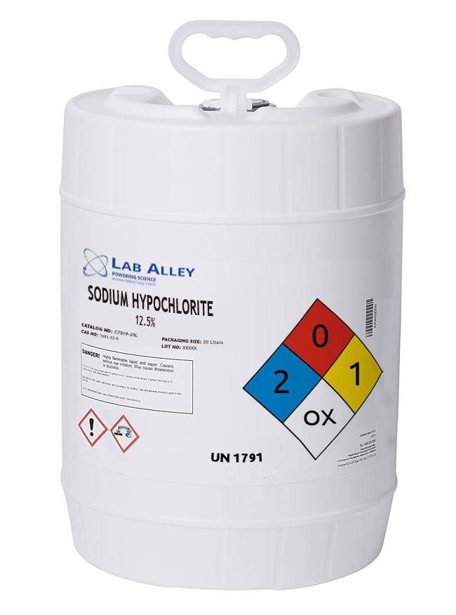 Sodium Hypochlorite 12.5% Solution 20 Liters