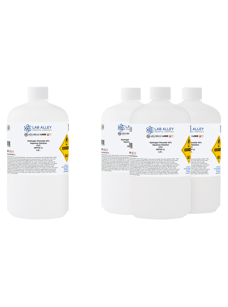 Hydrogen Peroxide 34% Food Grade, Kosher, Halal