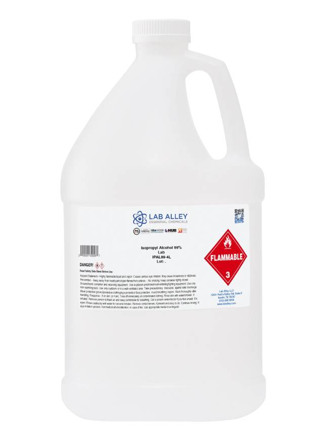 Isopropyl Alcohol 99.8% Lab Grade, 4 Liters