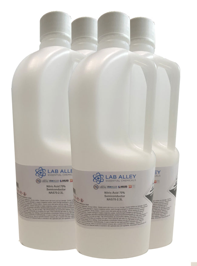 Nitric Acid 70% Solution, Semiconductor/Electronic Grade, 4 x 2.5 Liters Case