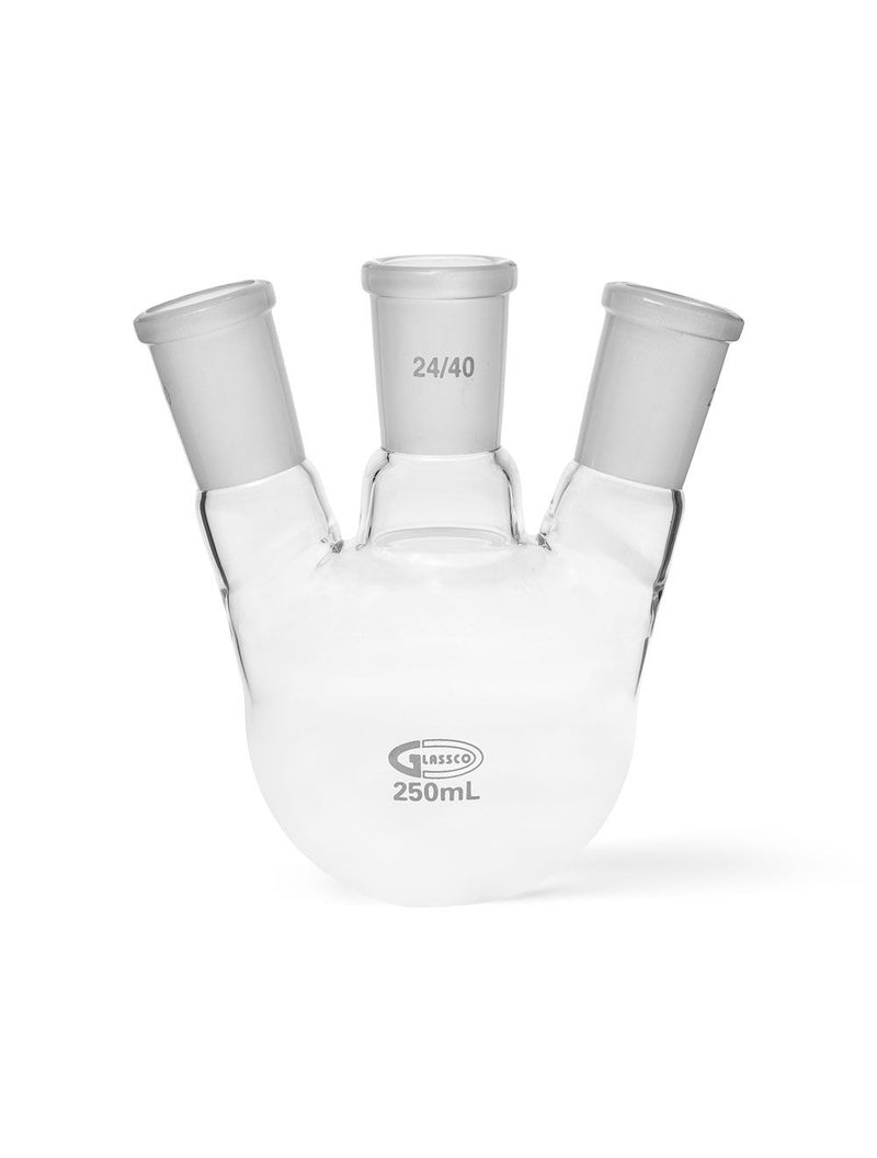 Flasks with Round Bottom, 3-Necked, Angular