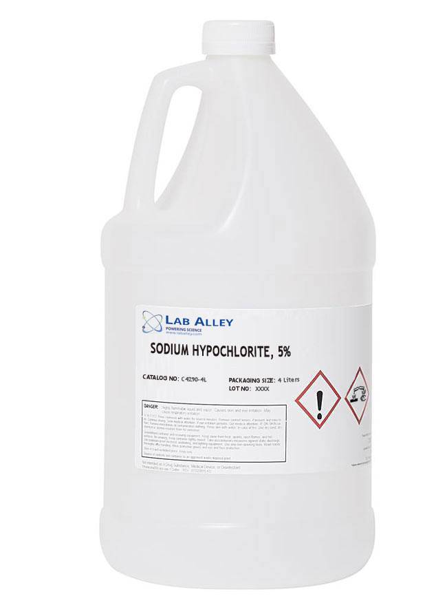 Sodium Hypochlorite 5% Solution 4 Liters