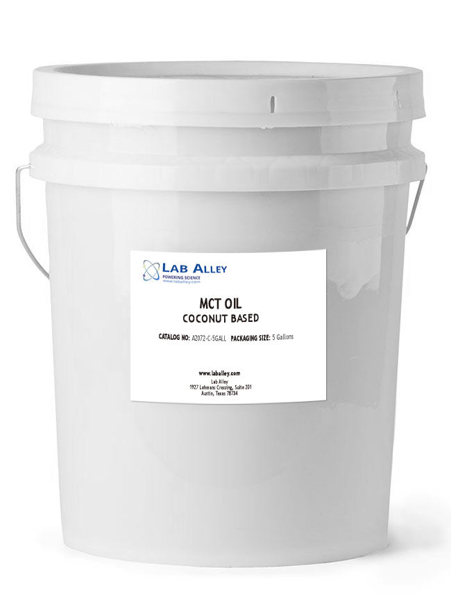 MCT Oil Coconut Based USP/FCC/Food Grade, Kosher, 5 Gallons