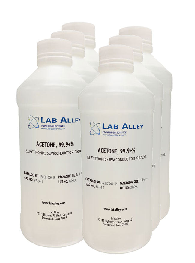 Acetone, Electronic Grade / Semiconductor Grade, 99.9+%, 6x1 Pint.