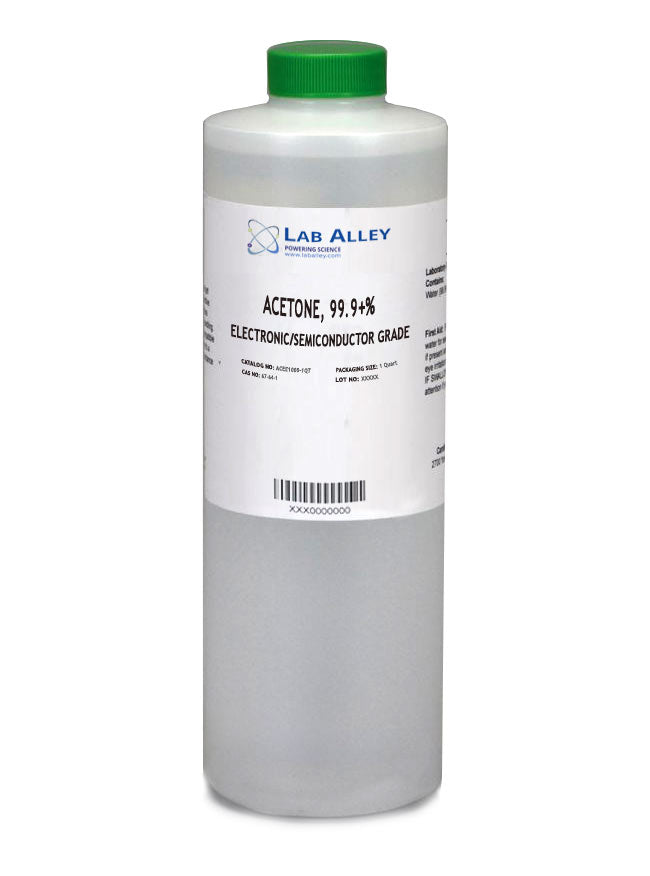 Acetone, Electronic Grade / Semiconductor Grade, 99.9+%, 1 Quart