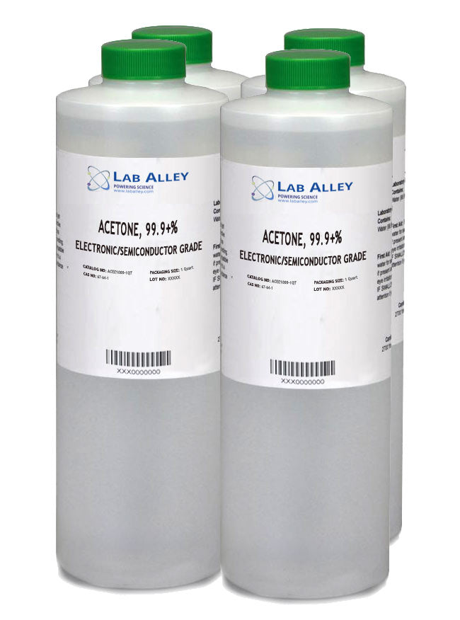 Acetone, Electronic Grade / Semiconductor Grade, 99.9+%, 4x1 Quart