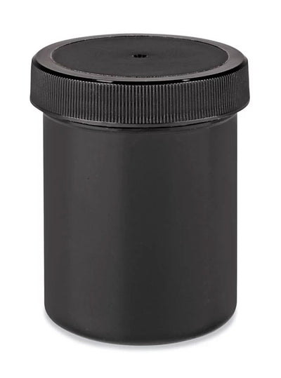 Black Round Wide-Mouth Plastic Jars Bulk Pack