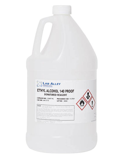 Ethanol 140 Proof (70%) Denatured Alcohol, Kosher, 4 Liters