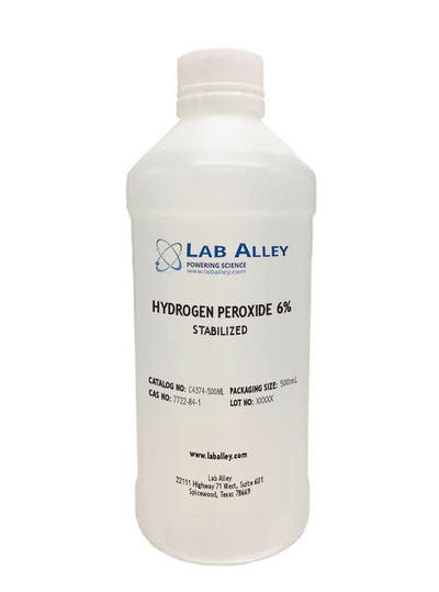 Hydrogen Peroxide, Lab Grade, 6% Stabilized, 500mL