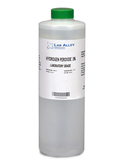 Hydrogen Peroxide, Lab Grade, 3%, 1 Liter