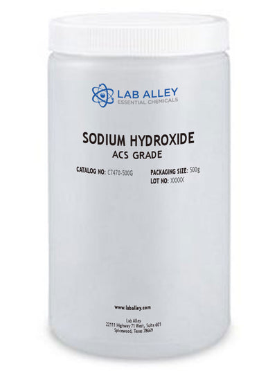 Sodium Hydroxide, Pellets, ACS, USP/NF, FCC/Food Grade, 500g