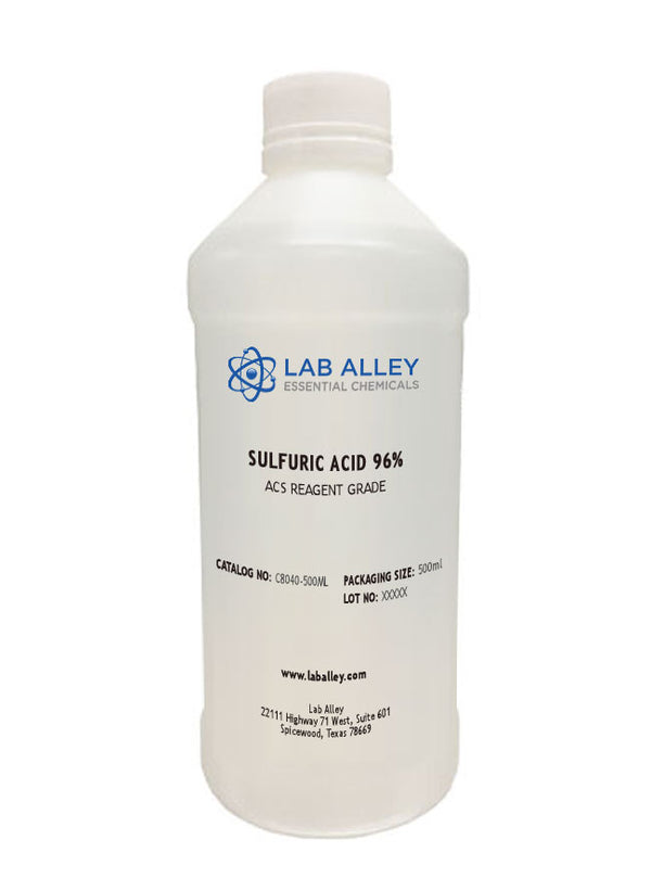 Sulfuric Acid 96% ACS Reagent Grade Solution (95-98%, Concentrated H2SO4)
