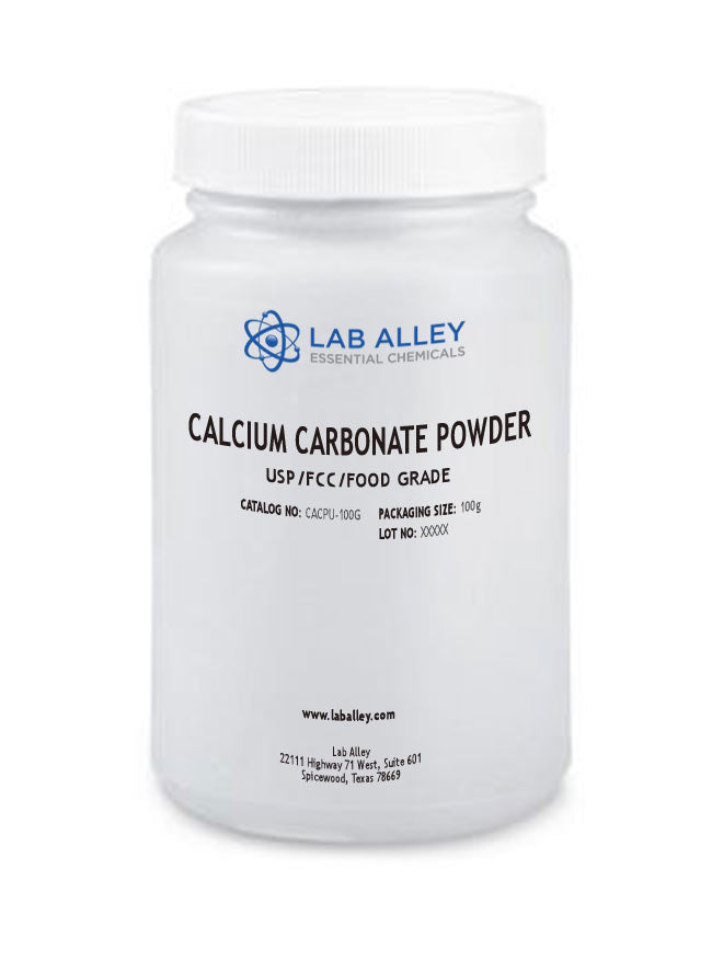 Calcium Carbonate Powder, USP/FCC/Food Grade, Kosher, 100g