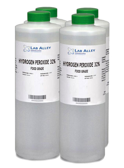 Hydrogen Peroxide, Food Grade, 32%, 4x1 Liter