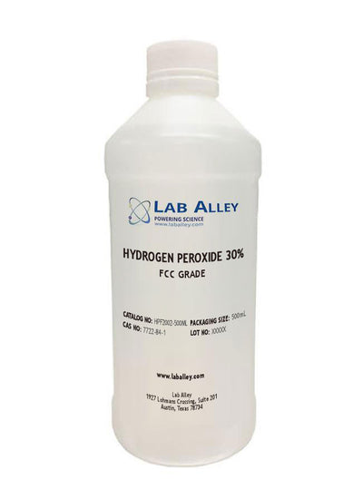 Hydrogen Peroxide 30% Solution, Food Grade, Kosher, 500mL