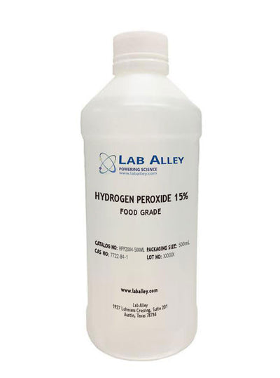 Hydrogen Peroxide, Food Grade, 15%, 500 mL