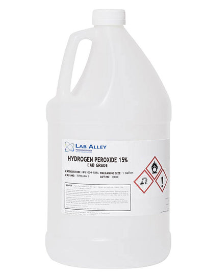 Hydrogen Peroxide, Lab Grade, 15%, 1 Gallon