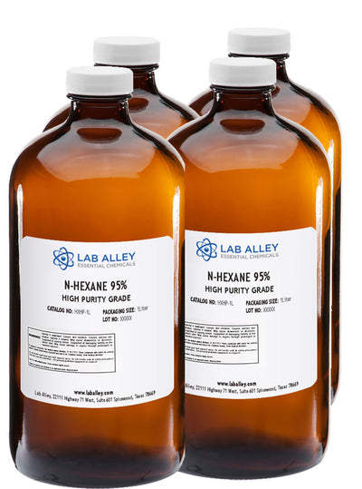 n-Hexane 95% High Purity Grade, 4 x 1 Liter Case