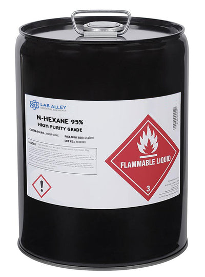 n-Hexane 95% High Purity Grade, 5 Gallons