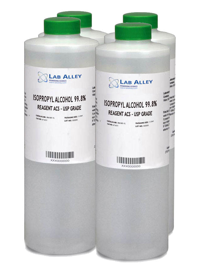 Isopropyl Alcohol 99.8% USP Grade, Kosher, 4x1 Liter Case