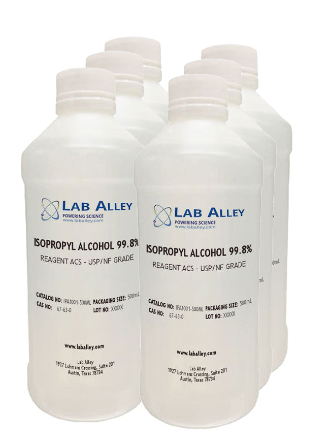 Isopropyl Alcohol 99.8% USP Grade, Kosher, 6x500mL Case