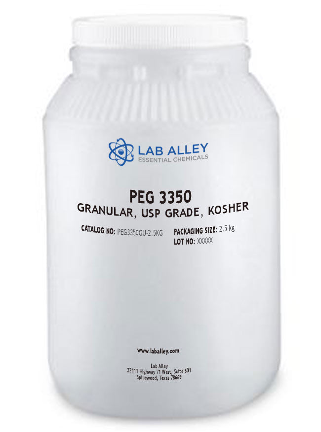 PEG 3350, Granular, USP Grade, Kosher, 2.5 Kilograms