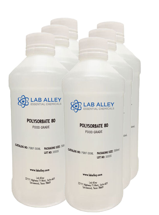 Polysorbate 80, Food Grade, Kosher, 6 x 500mL Case