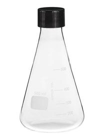 Erlenmeyer Flask, W/Screw Cap, Borosilicate Glass