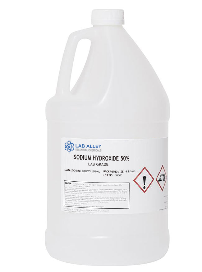 Sodium Hydroxide 50% Solution, Lab/Technical Grade, 4 Liters