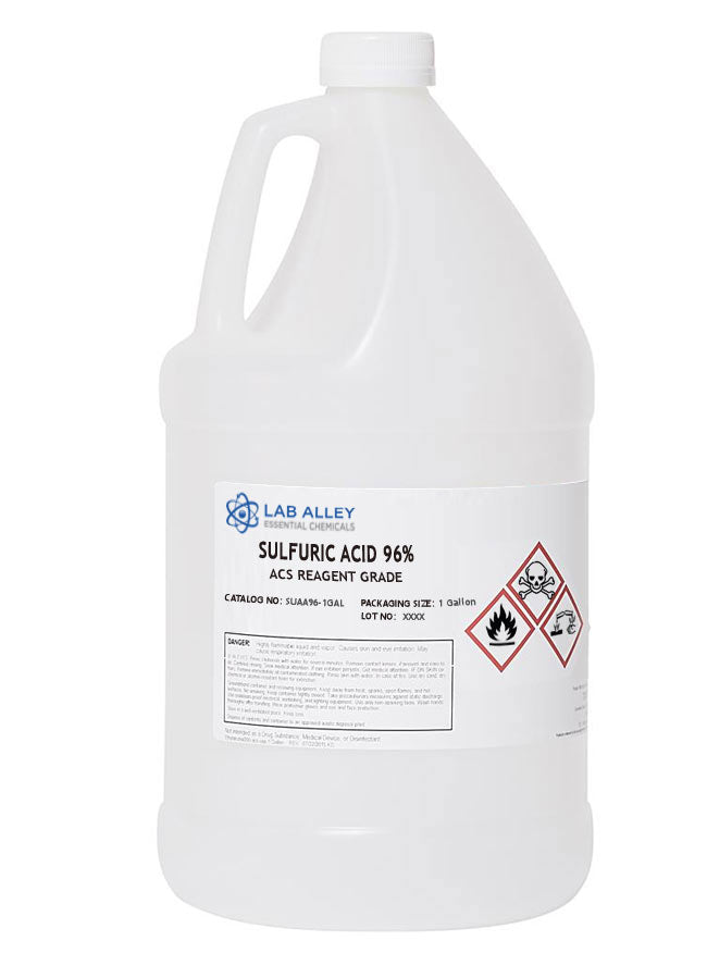 Sulfuric Acid 96% ACS Reagent Grade Solution (95-98%, Concentrated H2SO4), 1 Gallon