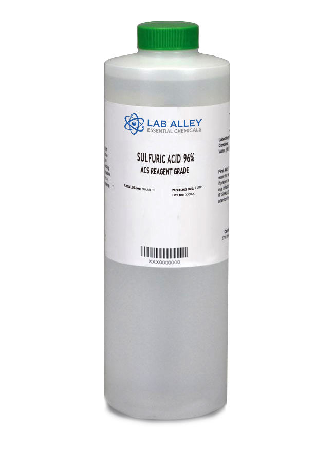 Sulfuric Acid 96% ACS Reagent Grade Solution (95-98%, Concentrated H2SO4), 1 Liter