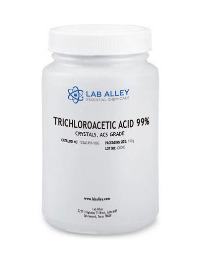 Trichloroacetic Acid 99%, Crystals, ACS Grade, 100 Grams